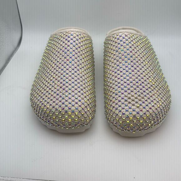 CUSHIONAIRE Women's Shimmer Rhinestone Bling Footbed Clog SIZE 9 DEFECT - Picture 2 of 8